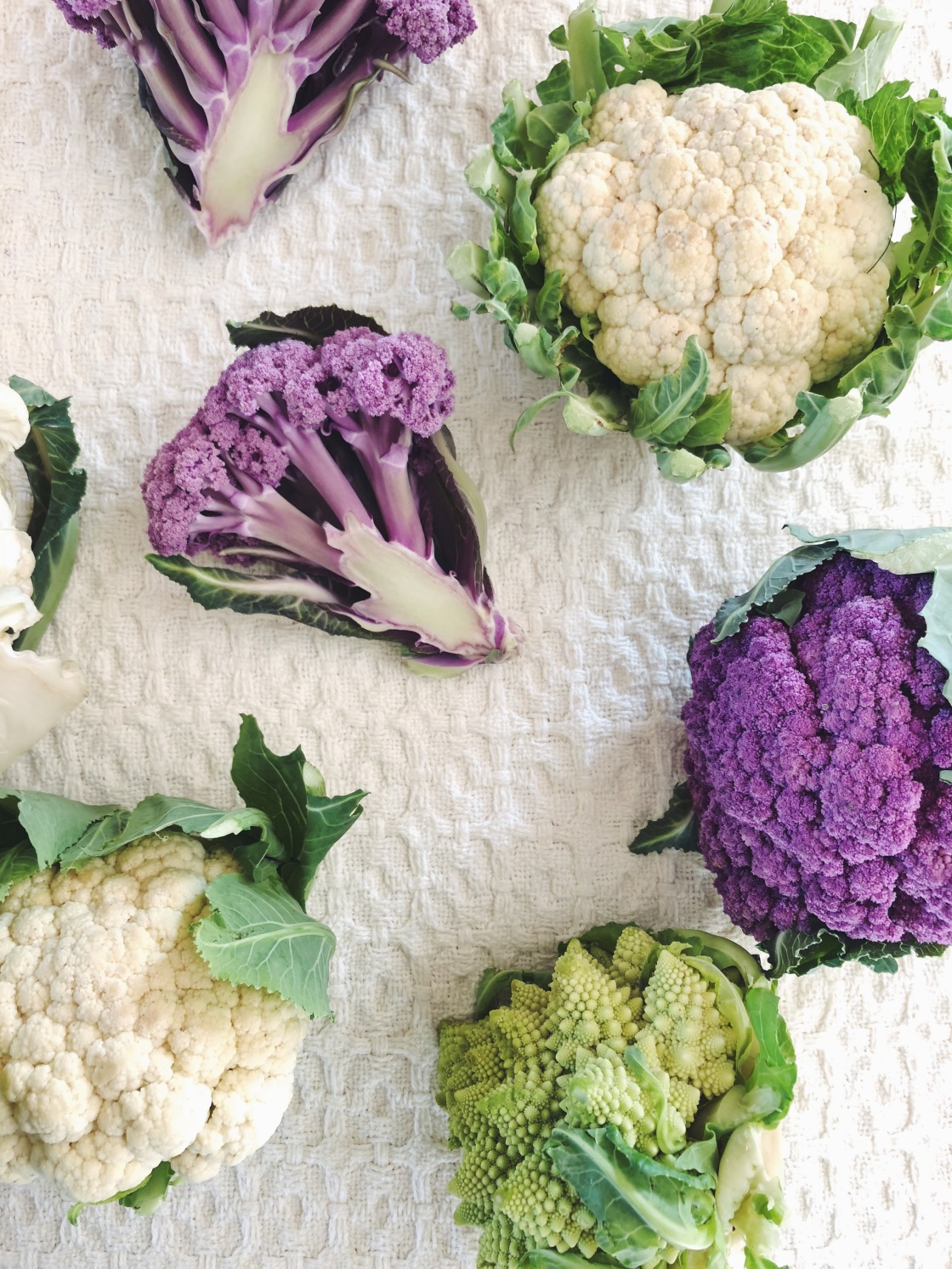 Purple romanesco cauliflower green vegan